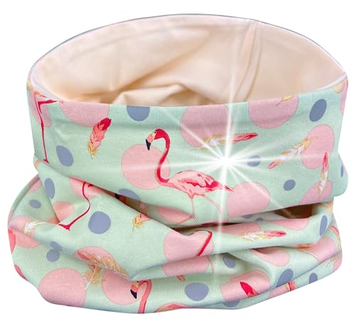 HECKBO 360° Reflektor Kinder Loop Schal - Jersey innen für Übergangszeit - Flamingo von HECKBO