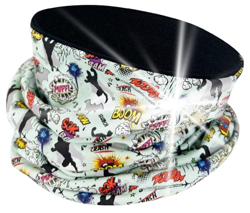 HECKBO 360° Reflektor Kinder Loop Schal - Vlies Stoff innen für Winter - Superheld Hero von HECKBO