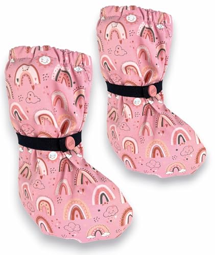 HECKBO Regenschutz Schuhe mit Vlies-Futter 3 bis 18 Monate - Regenbogen - wasserdicht mit Vlies Futter Outdoor Matsch-Schuhe für Babys & Kleinkinder von HECKBO