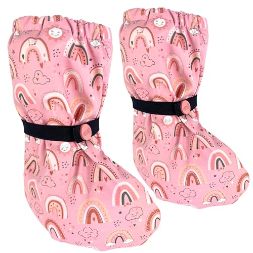 HECKBO Regenschutz Schuhe mit Vlies-Futter 3 bis 18 Monate - Regenbogen - wasserdicht mit Vlies Futter Outdoor Matsch-Schuhe für Babys & Kleinkinder von HECKBO