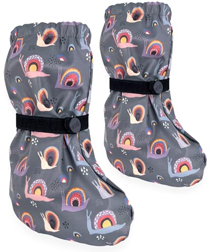HECKBO Baby Regenfüßlinge Schnecke ohne Vlies Regen Schuhüberzieher Regen Schuhüberzieher - 3-18 Monate - Überziehschuhe Krabbelschuhe von HECKBO