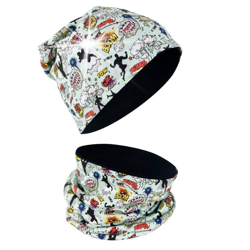 HECKBO Beanie 360° Reflektor Kinder Beanie Mütze & Loop Schal Set von HECKBO