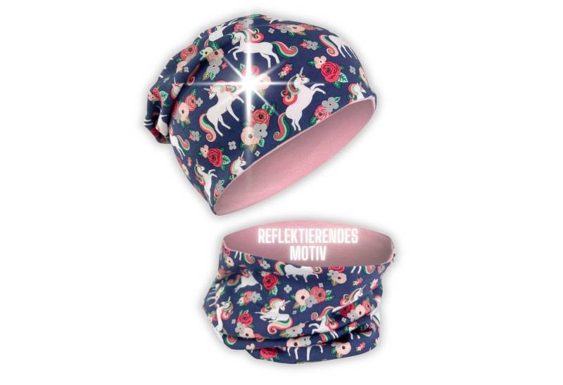 HECKBO Beanie 360° Reflektor Kinder Beanie Mütze & Loop Schal Set von HECKBO