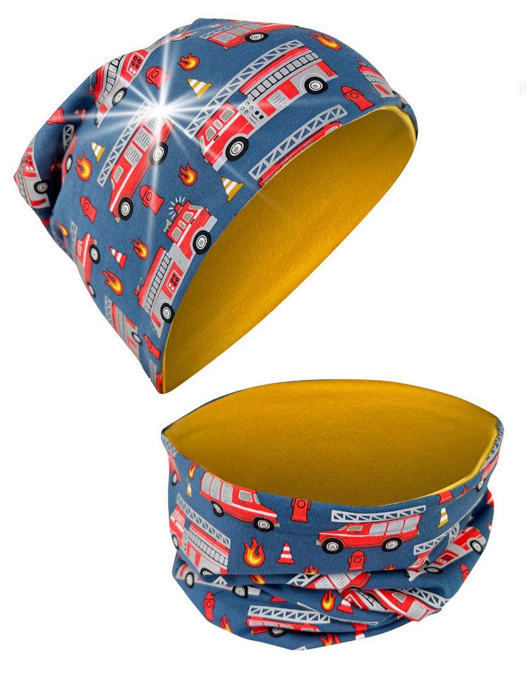 HECKBO Beanie 360° Reflektor Kinder Beanie Mütze & Loop Schal Set von HECKBO