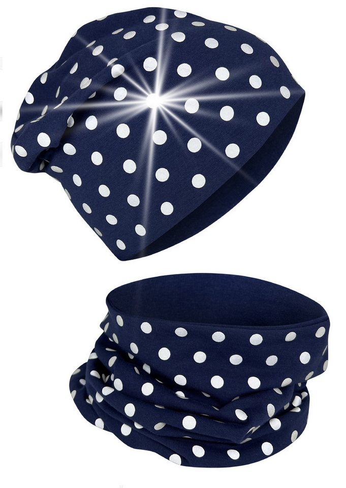 HECKBO Beanie 360° Reflektor Kinder Beanie Mütze & Loop Schal Set von HECKBO