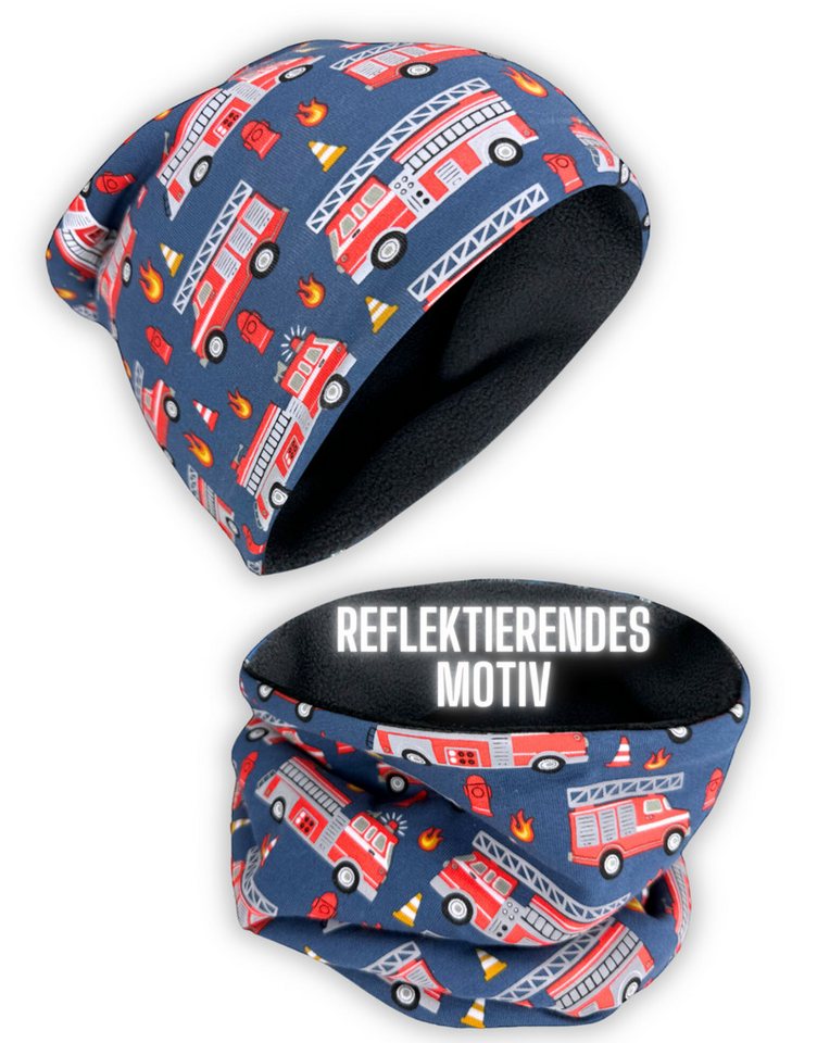 HECKBO Beanie 360° Reflektor Kinder Beanie Mütze & Loop Schal Set von HECKBO