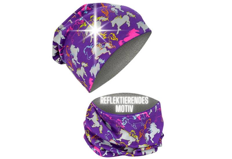 HECKBO Beanie 360° Reflektor Kinder Beanie Mütze & Loop Schal Set von HECKBO