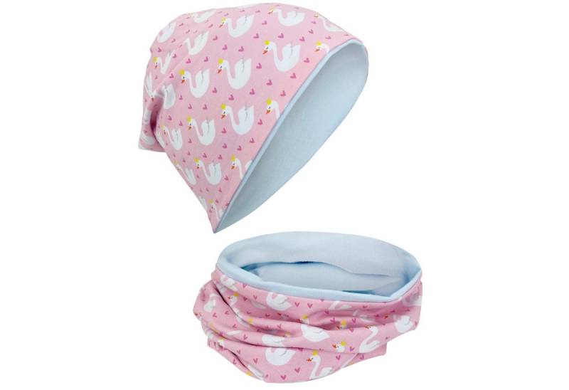 HECKBO Beanie HECKBO Kinder Mädchen Jungen Beanie Mütze & Loop-Schal Set von HECKBO