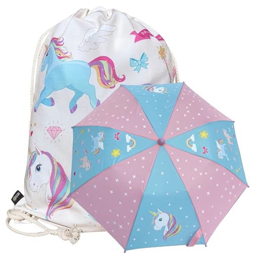 HECKBO Einhorn Turnbeutel + Farbwechsel Regenschirm von HECKBO