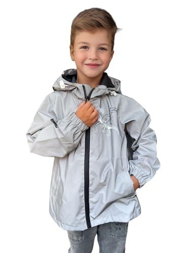 HECKBO Kinder Dinosaurier Dino Regenjacke Windjacke aus Reflektoren Material Jacke Jungen - 3 Jahre - wasserdicht & winddicht von HECKBO