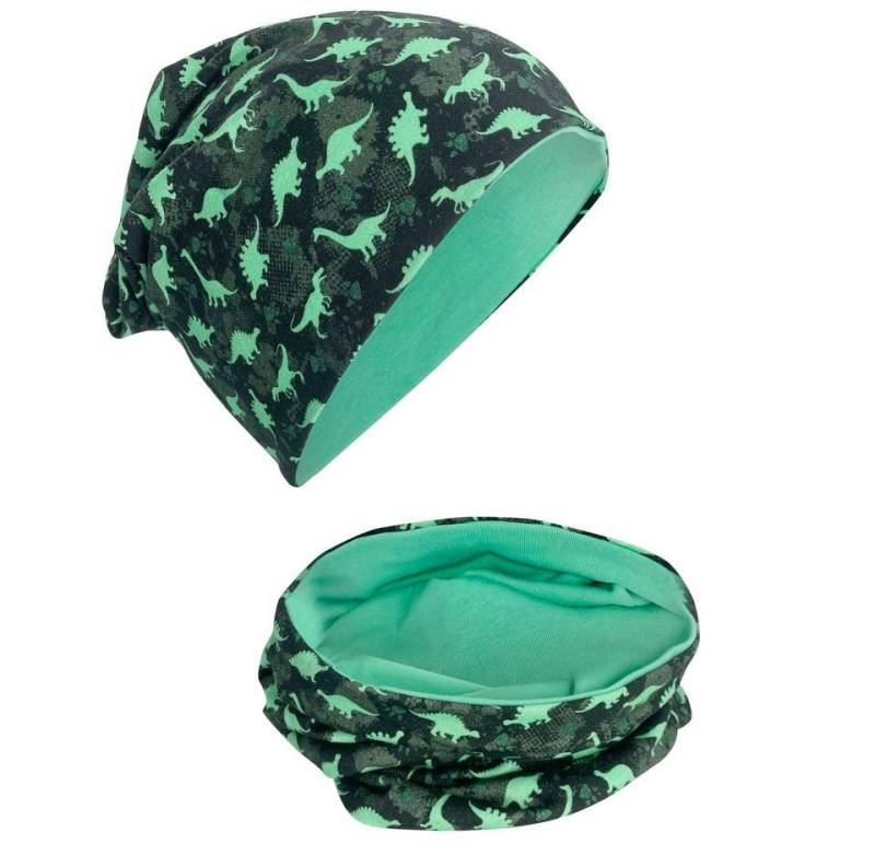 HECKBO Mütze & Schal Kinder Mütze & Loop-Schal Set Dino von HECKBO