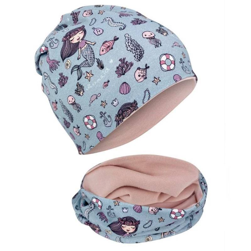 HECKBO Mütze & Schal Kinder Mütze & Loop-Schal Set Meerjungfrau von HECKBO