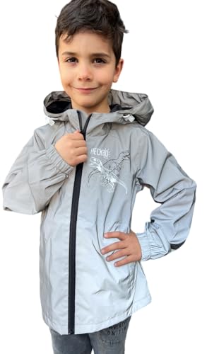 HECKBO Kinder Dinosaurier Dino Regenjacke Windjacke aus Reflektoren Material Jacke Jungen - 6 Jahre - wasserdicht & winddicht von HECKBO