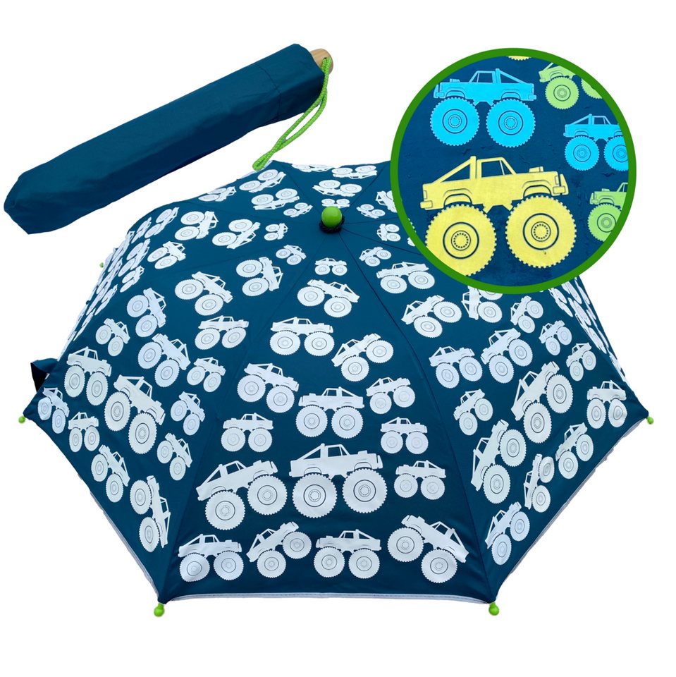 HECKBO Taschenregenschirm Magic Kinder Jungen Mädchen Regenschirm wechselt bei Regen die Farbe, mit Reflektoren an der Seite HECKBO Taschenregenschirm Magic Kinder Jungen Mädchen Regenschirm wechselt bei Regen die Farbe, mit Reflektoren an der Seite von HECKBO