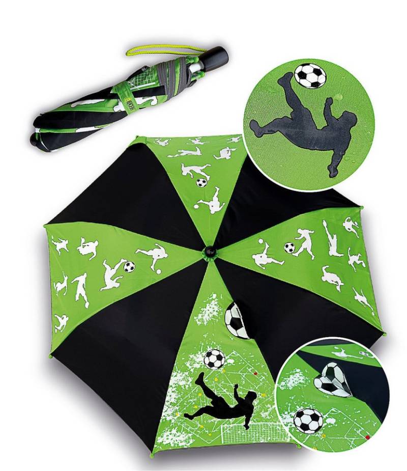 HECKBO Taschenregenschirm Magic Kinder Jungen Mädchen Regenschirm wechselt bei Regen die Farbe, mit Reflektoren an der Seite von HECKBO