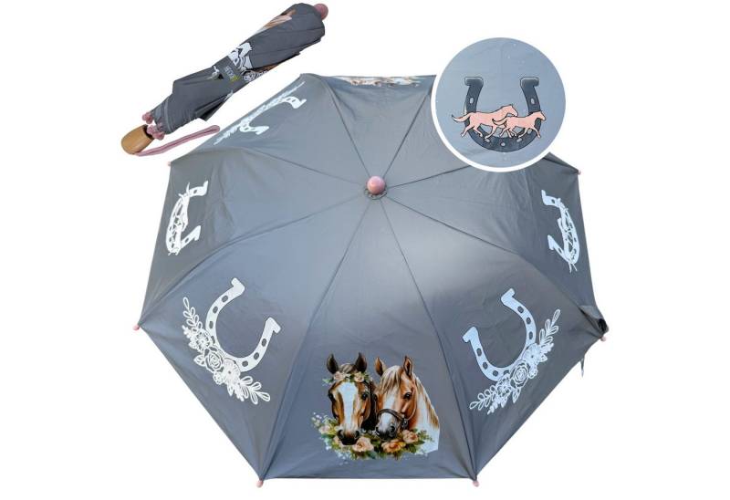HECKBO Taschenregenschirm Magic Kinder Jungen Mädchen Regenschirm wechselt bei Regen die Farbe, mit Reflektoren an der Seite von HECKBO