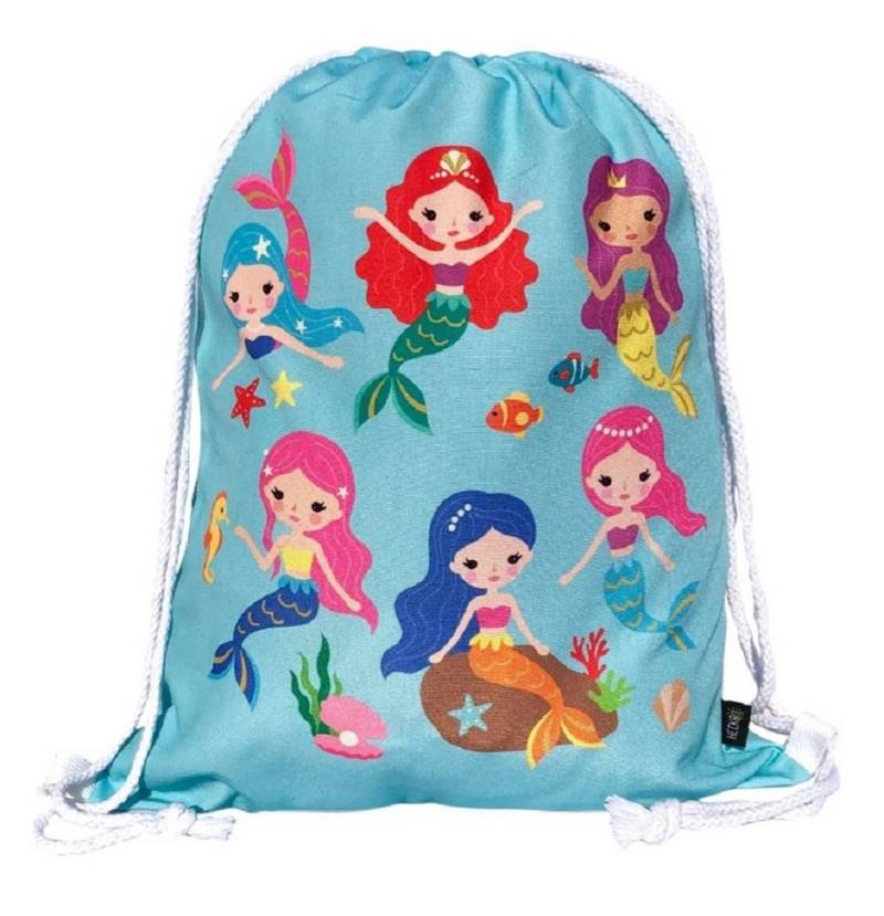 HECKBO Turnbeutel Mädchen Turnbeutel - beidseitig mit Buntem Meerjungfrauen von HECKBO