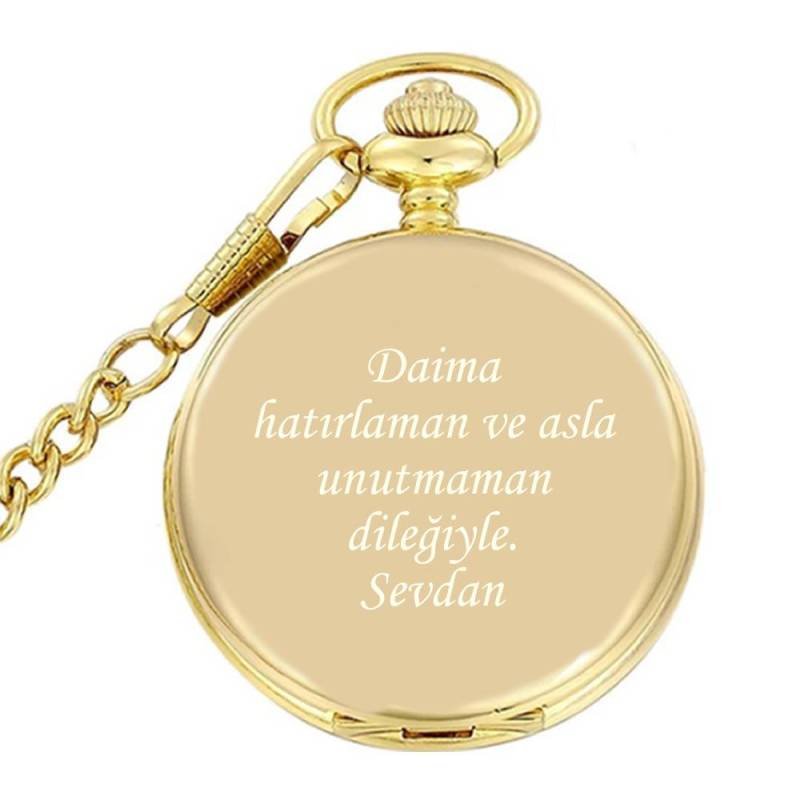 Personalisierte Taschenuhr in Gold/Nachricht Mit Gravur von HEDIYESHOP
