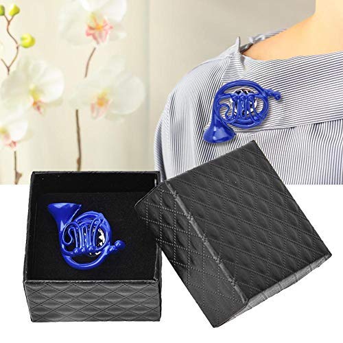 HEEPDD Brosche, Metall Blue French Horn Brosche Pin Ornament mit exquisiten Geschenkbox für Craft Kleidung Hut Schal Dekoration von HEEPDD