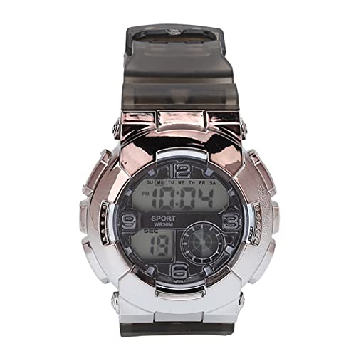 HEEPDD Digitale Armbanduhr, 30 M wasserdichte Harzspiegel-Sportuhr für Freizeitaktivitäten, Reisen (Schwarz) von HEEPDD