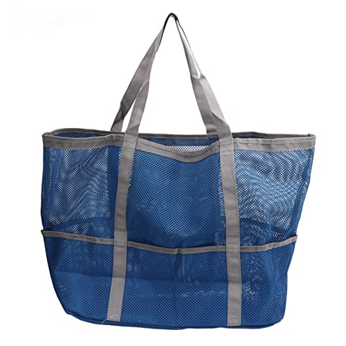 HEEPDD Faltbare Handtasche Strand Umhängetasche, Faltbare Nylon Schultertasche Strandtasche Wasserdicht für Reisen (Blau Grau) von HEEPDD