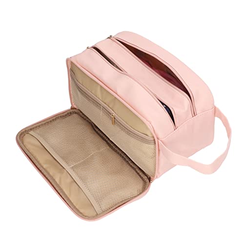 Tragbare Make-up-Tasche, Reise-Kosmetiktasche, Vielseitig, Wasserdicht, Kunstleder, Einfache Reinigung, für Damen und Outdoor (Rosa) von HEEPDD