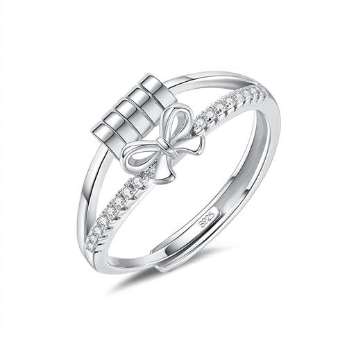 HEEYA Anxiety Ring für Damen Silber 925 Schleifen Angstring mit 5A Zirkonia Verstellbar Anti Stress Ring mit Perlen Spinner Fidget Ringe Frauen Hypoallergen Stimmungsring gegen Stress HEEYA Anxiety Ring für Damen Silber 925 Schleifen Angstring mit 5A Zirkonia Verstellbar Anti Stress Ring mit Perlen Spinner Fidget Ringe Frauen Hypoallergen Stimmungsring gegen Stress von HEEYA