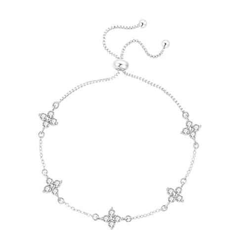 HEEYA Armband Damen Silber 925 Plattiert Armbänder mit 5A Lila Zirkonia Blumen Armkette Vierblättrige Blatt für Damen Verstellbar Armband Silber Bracelet Schmuck Geschenk mit Karte für Frauen Mädchen HEEYA Armband Damen Silber 925 Plattiert Armbänder mit 5A Lila Zirkonia Blumen Armkette Vierblättrige Blatt für Damen Verstellbar Armband Silber Bracelet Schmuck Geschenk mit Karte für Frauen Mädchen von HEEYA