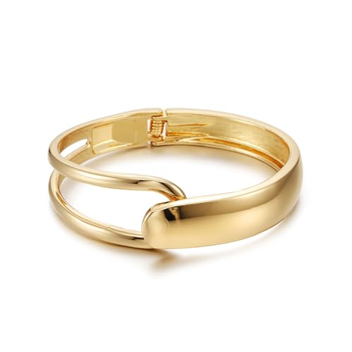 HEEYA Armreif Damen Damen Gold Silber Armreifen 14 Karat Vergoldet Manschettenarmband Verstellbares Offenes Armband mit Geschenkbox Schmuck für Sie Frauen Freundin Mama von HEEYA
