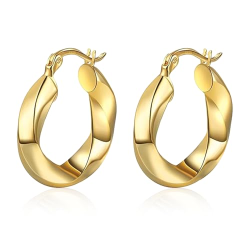 HEEYA Ohrringe Gold Creolen Damen Ohrringe Sterling Silber 925 Post Hypoallergen Creolen Ohr Ringe für Frauen Mädchen von HEEYA