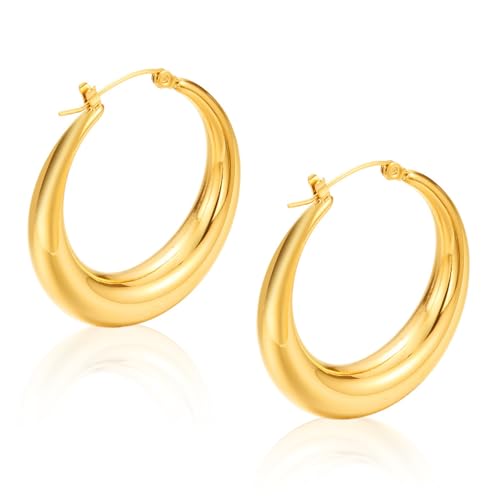 HEEYA Ohrringe Gold Creolen Damen Ohrringe Sterling Silber 925 Post Hypoallergen Creolen Ohr Ringe für Frauen Mädchen von HEEYA
