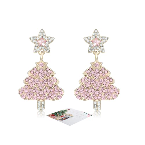 HEEYA Ohrringe Weihnachten Ohrringe weihnachtsbaum Weihnachtsohrringe Damen mit Glänzende Zirkon Baumelnde Ohrringe Silber S925 Weihnachtsschmuck Geschenk Weihnachten Ohrstecker von HEEYA