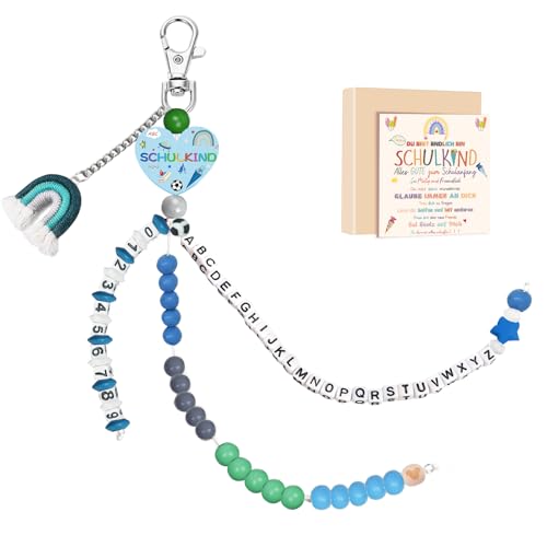 HEEYA Rechenkette 1. klasse Junge Blau Rechenkette Einschulung Geschenk Mathe Lernen Rechnen Schultüte Füllung Schulanfang Schulkind Schuleinführung Glücksbringer von HEEYA