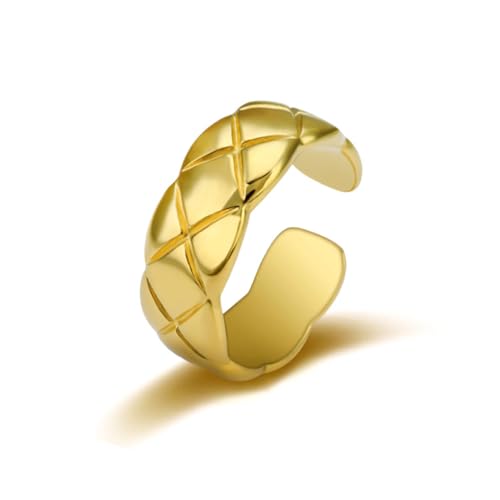 HEEYA Ring Gold Hypoallergen Ringe 18K Vergoldet Offen Verstellbare Ring Klobig Chunky Dick Daumenringe Wassertropfen Daumen Finger Umarmen Ringe Unisex Schmuck mit Geschenkbox von HEEYA