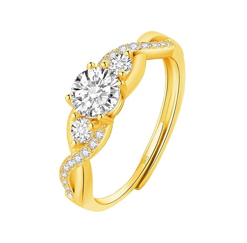HEEYA Ringe für Damen Sterling Silber 925 Plattiert Ringe Verstellbarer Ring Ewigkeit Verlobungsring Verdrehtes Seil 5A Zirkonia Eheringe Promise Ring für Frauen mit Geschenkbox HEEYA Ringe für Damen Sterling Silber 925 Plattiert Ringe Verstellbarer Ring Ewigkeit Verlobungsring Verdrehtes Seil 5A Zirkonia Eheringe Promise Ring für Frauen mit Geschenkbox von HEEYA