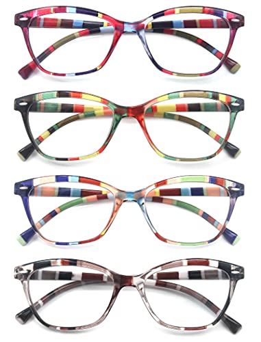HEEYYOK 4 Pack Lesebrille Damen,Leichte Lesebrille,Schicke Lesebrillen,Ausgefallenes Muster,Tolle Farben,Gut verarbeitet HEEYYOK 4 Pack Lesebrille Damen,Leichte Lesebrille,Schicke Lesebrillen,Ausgefallenes Muster,Tolle Farben,Gut verarbeitet von HEEYYOK