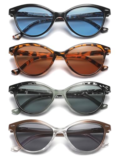 HEEYYOK Lesebrille Damen Blumen/Blumenmuster Katzenauge +3.50 Lesebrillen Bequeme Bunte Leichte Fassung von HEEYYOK
