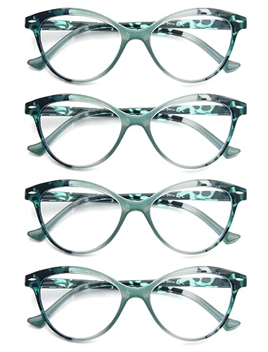 HEEYYOK Lesebrille Damen Blumen/Blumenmuster Katzenauge +3.75 Lesebrillen Bequeme Bunte Leichte Fassung von HEEYYOK