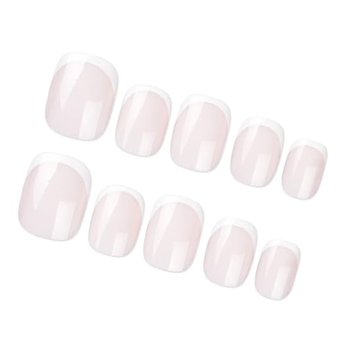 24 Stück Omber Pinks Press On Nails Kleber Auf Den Nägeln Französische Künstliche Nägel Acryl Künstliche Nägel Farbverläufe Falsche Nägel Für Frauen von HEEZOU