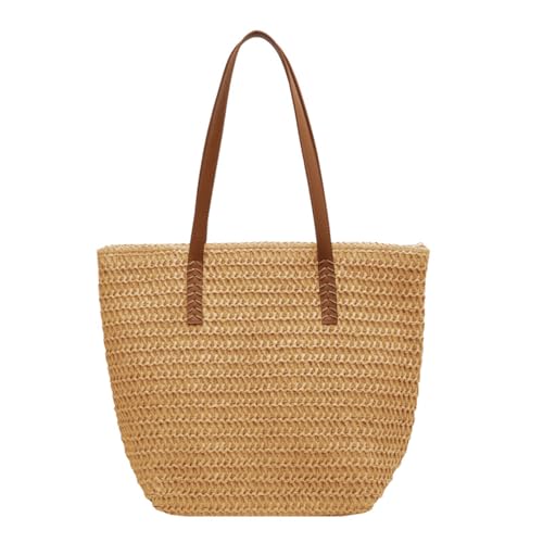 HEEZOU Atmungsaktierbarer Stroh Umhängetasche Praktische Frauen Accessoire Handtasche Strohbeutel Mit Geräumiger Hauptfonds Schulter von HEEZOU
