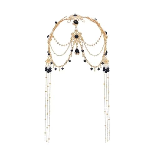 HEEZOU Eleganter Kopfschmuck mit Perlen Tropfen, vielseitiger modischer Fransenanhänger, Haarschmuck für Partys und Hochzeiten von HEEZOU