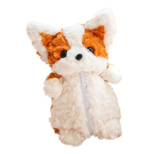 HEEZOU Entzückendes Corgis Plüsch-Federmäppchen mit geräumigem Innenraum, multifunktionale Kosmetiktasche, großes Fassungsvermögen, Geschenk, Schal, Schreibtisch-Organizer, a von HEEZOU