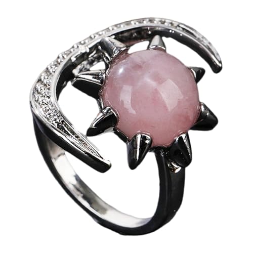 HEEZOU Handgefertigter Mond Und Sternkristallschmuck Hypoallergen Natürliche Edelsteine Ringe Handgefertigte Fingerzubehör Natürliche Edelsteine von HEEZOU