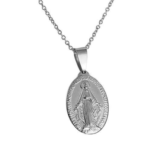 HEEZOU Katholische Jungfrau Halskette Accessoire Für Frauen Religiöser Glauben Edelstahl Ovaler Anhänger Halsschmuck Geschenk HEEZOU Katholische Jungfrau Halskette Accessoire Für Frauen Religiöser Glauben Edelstahl Ovaler Anhänger Halsschmuck Geschenk von HEEZOU