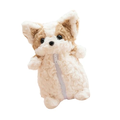 HEEZOU Multifunktionales Corgis Plüsch Pen Case Premium Textur Geräumiges Fachreisen Studenten Leichtes Bürozubehör Beutel von HEEZOU