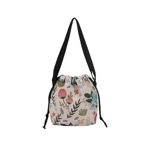 HEEZOU Retro Gedruckte Übergroße Umhängetasche Modische Lässige Canvas Geldbörse Geräumiger Innenraum Mehrzweck Täglich Verwenden Sie Mehrzweck Retro Tasche von HEEZOU
