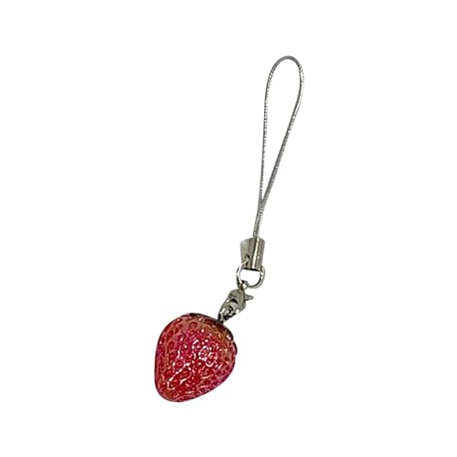 HEEZOU Stilvoller Erdbeer-Anhänger, Handy-Accessoire, einzigartiger Schlüsselanhänger, Dekoration, Charm, Tasche, Dekoration, Handy, Anti-Verlust-Schlüsselband HEEZOU Stilvoller Erdbeer-Anhänger, Handy-Accessoire, einzigartiger Schlüsselanhänger, Dekoration, Charm, Tasche, Dekoration, Handy, Anti-Verlust-Schlüsselband von HEEZOU