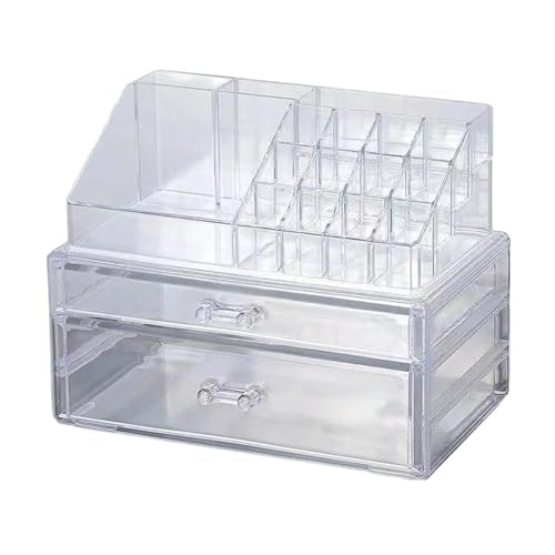 HEEZOU Transparenter Acryl-Schmuck- und Make-up-Organizer für Damen-Accessoires, Aufbewahrungsbox für Badezimmer und Schminktisch-Arbeitsplatten von HEEZOU