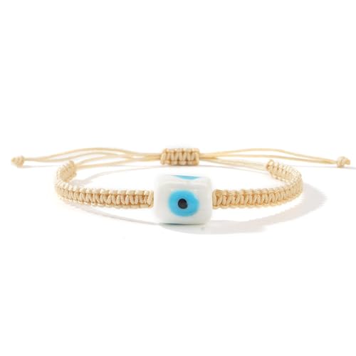 HEEZOU Trommelförmige Augenglasperlen Verstellbares Armband Baumwollkabel Handgefertigtes Schmuck Für Frauen Summers Einzigartig HEEZOU Trommelförmige Augenglasperlen Verstellbares Armband Baumwollkabel Handgefertigtes Schmuck Für Frauen Summers Einzigartig von HEEZOU