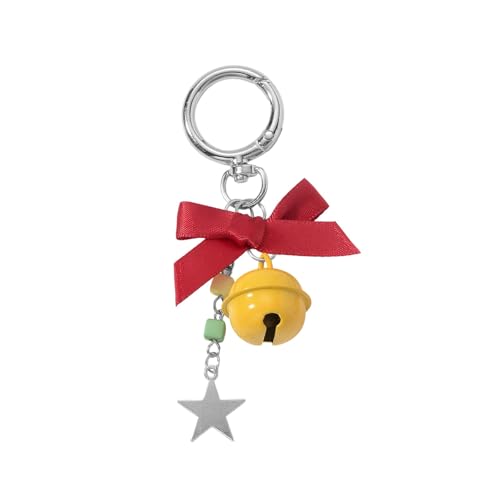 HEEZOU Urlaub Schlüsselbund Decors Erdbeer Bells Star Pilz Designs Weihnachtsgeschenkharz Metal Bag Charme Für Frauen Männer Kinder Weihnachtsstrumpf Sticker Sticker Keychain von HEEZOU